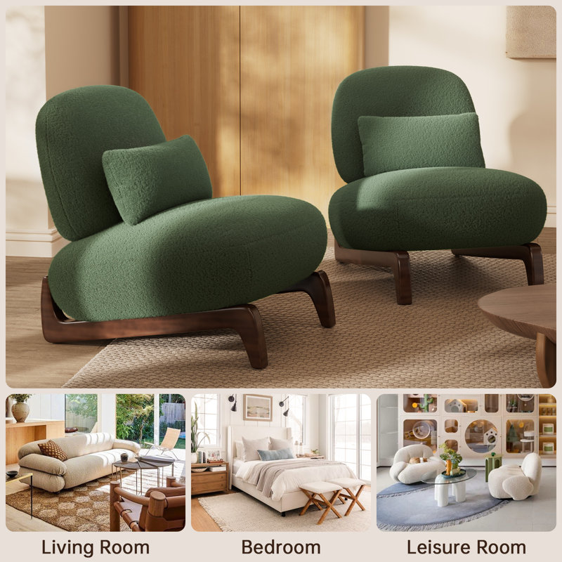 Ivy Bronx Morgan Upholstered Accent Lounge Chair With Wood Leg